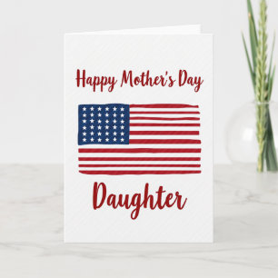 Tarjeta del Día de la Madre con emblema a rayas