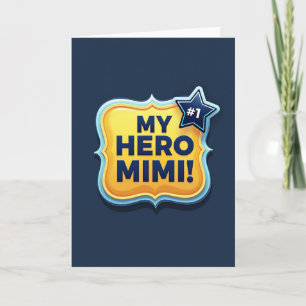 Tarjeta del Día de la Madre con Emblema de Héroe M