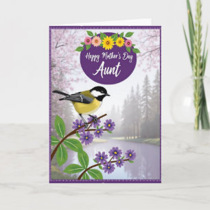 Tarjeta del Día de la Madre con Emblema Violeta