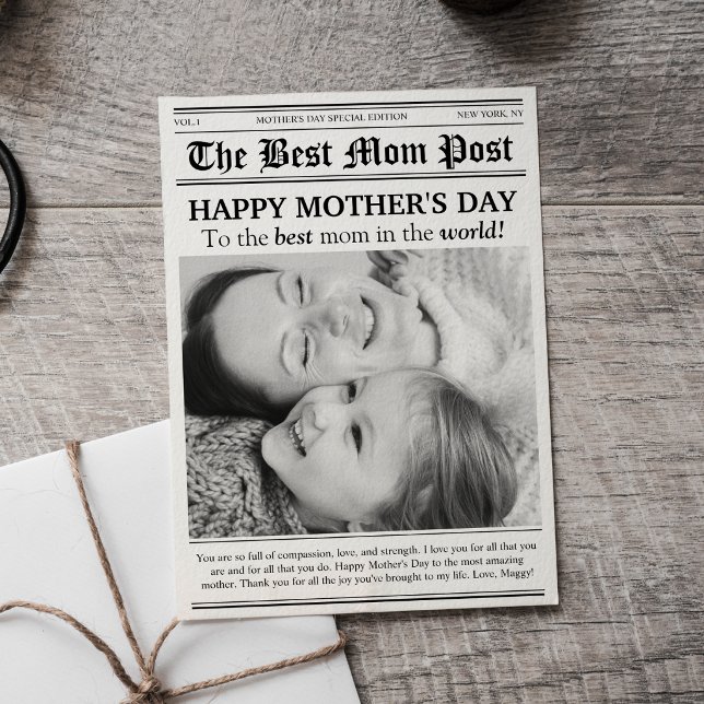 Tarjeta del Día de la Madre con estilo de periódic (Subido por el creador)