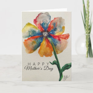 Tarjeta del día de la madre con flor abstracta Rai