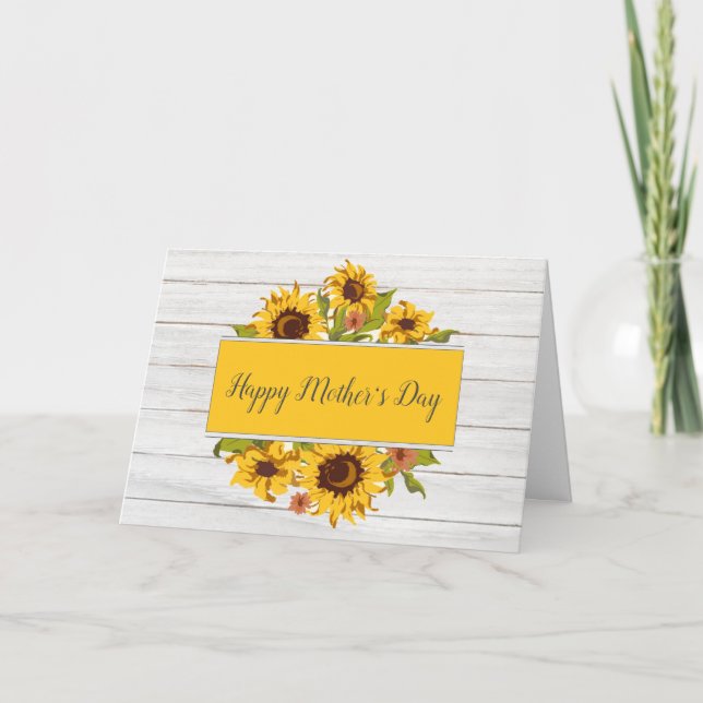 Tarjeta del Día de la Madre con Flor de girasol de (Anverso)