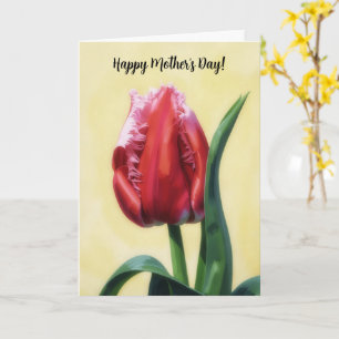 Tarjeta del Día de la Madre con Flor de Tulipán Ro