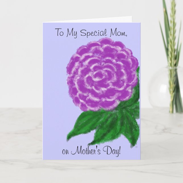Tarjeta del Día de la Madre con Flor Morada (Anverso)