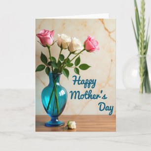 Tarjeta del Día de la Madre con Floral de Jarrón V