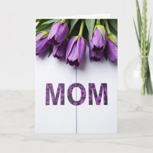 Tarjeta del Día de la Madre con Floral Púrpura