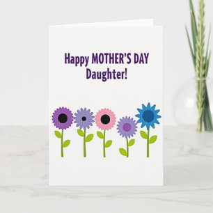 Tarjeta del Día de la Madre con Floral Púrpura