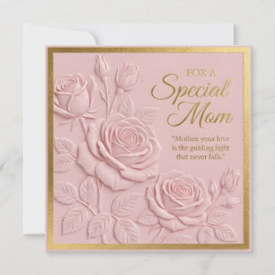 Tarjeta del Día de la Madre con Floral Relevado