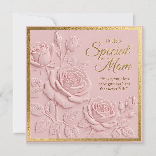 Tarjeta del Día de la Madre con Floral Relevado (Anverso)