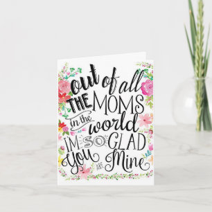 Tarjeta del Día de la Madre con Floral Rosa