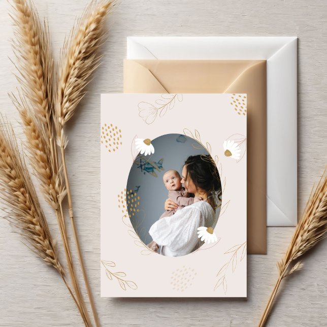 Tarjeta del Día de la Madre con Florales Modernos  (Subido por el creador)