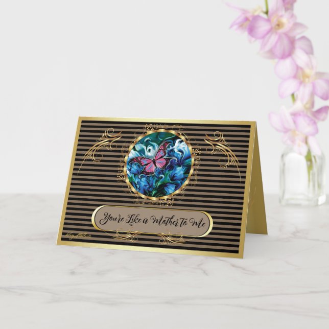 Tarjeta del Día de la Madre con Flores Azules Eleg (Orquídea)