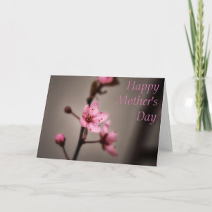 Tarjeta del Día de la Madre con flores de cerezo