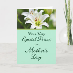 Tarjeta del Día de la Madre con flores de lirio
