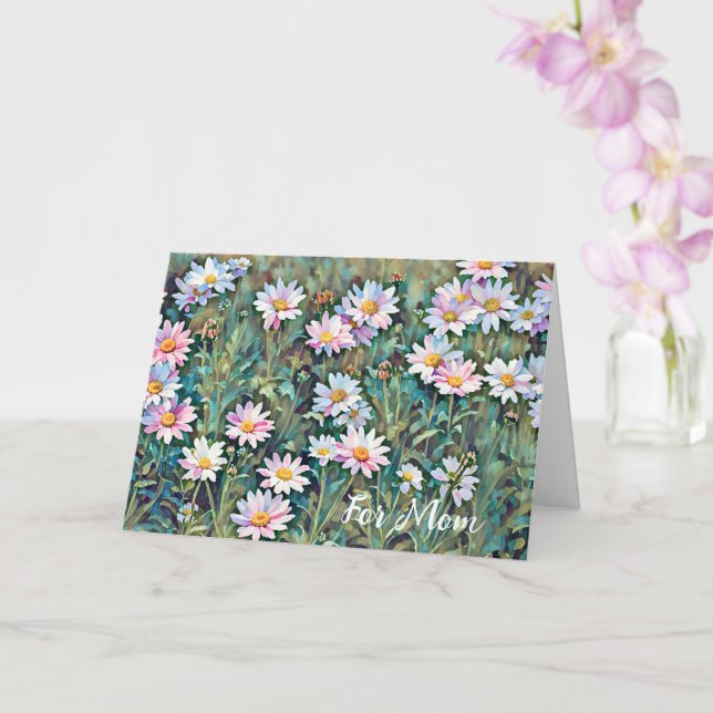 Tarjeta del Día de la Madre con flores de margarit (Orquídea)