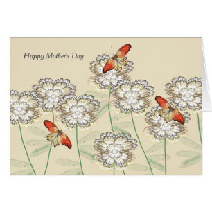Tarjeta del día de la madre con flores digitales d