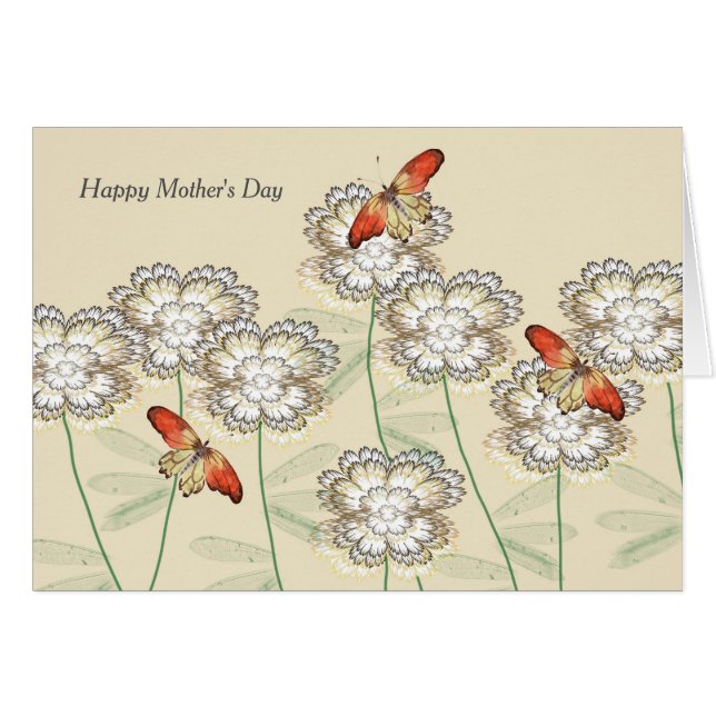 Tarjeta del día de la madre con flores digitales d (Anverso (Horizontal))