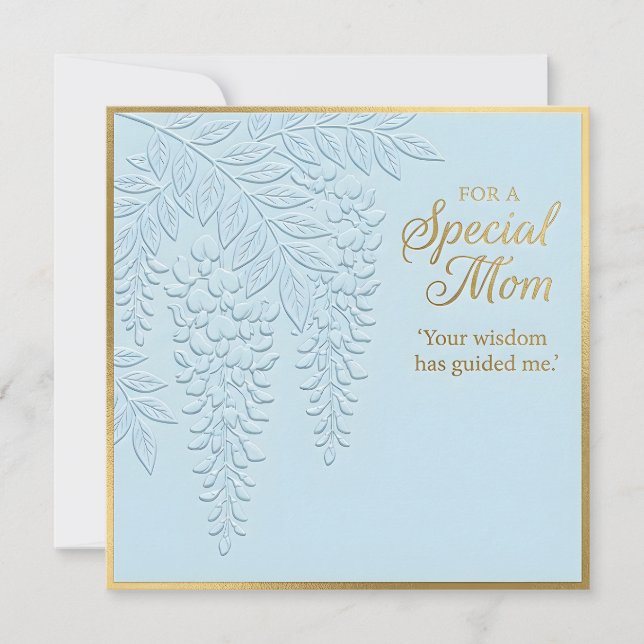 Tarjeta del Día de la Madre con flores en relieve (Anverso)