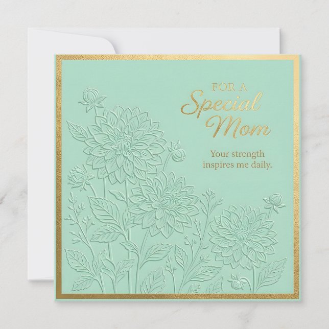 Tarjeta del Día de la Madre con flores en relieve (Anverso)