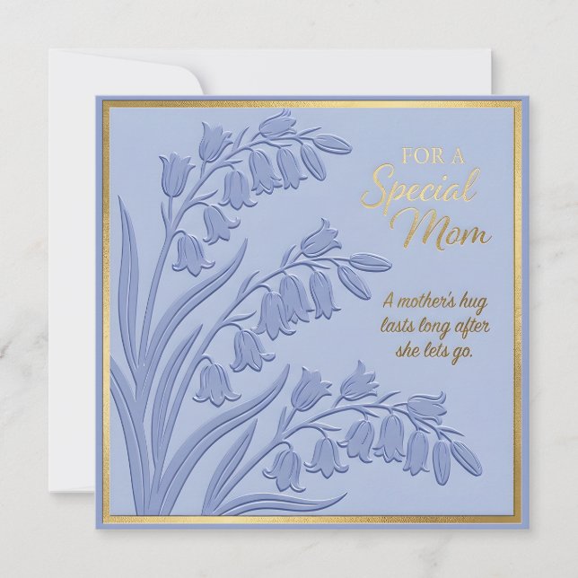 Tarjeta del Día de la Madre con flores en relieve (Anverso)