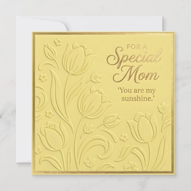 Tarjeta del Día de la Madre con flores en relieve (Anverso)