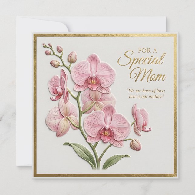 Tarjeta del Día de la Madre con flores en relieve (Anverso)