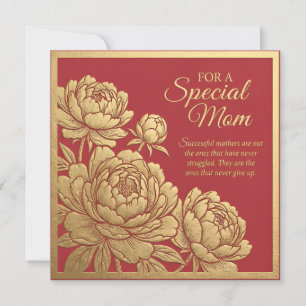 Tarjeta del Día de la Madre con flores en relieve