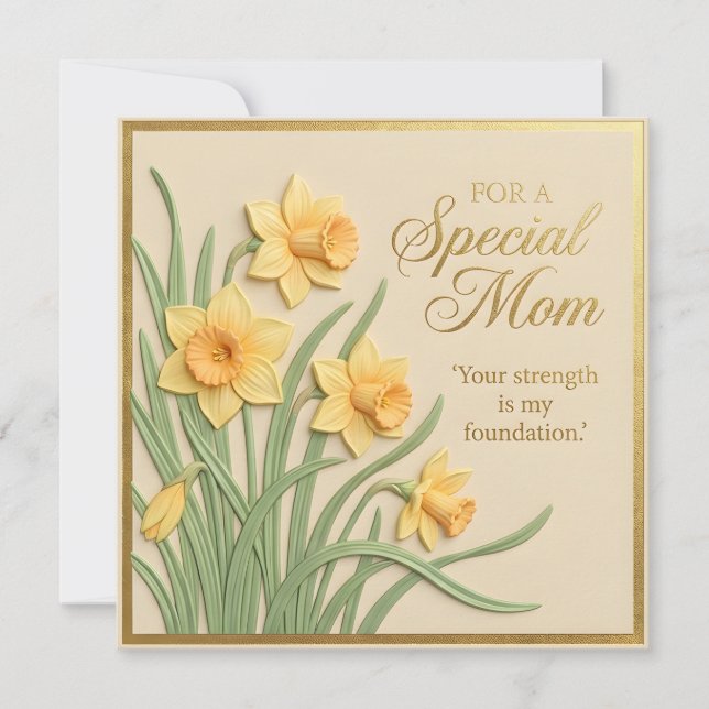 Tarjeta del Día de la Madre con flores en relieve (Anverso)