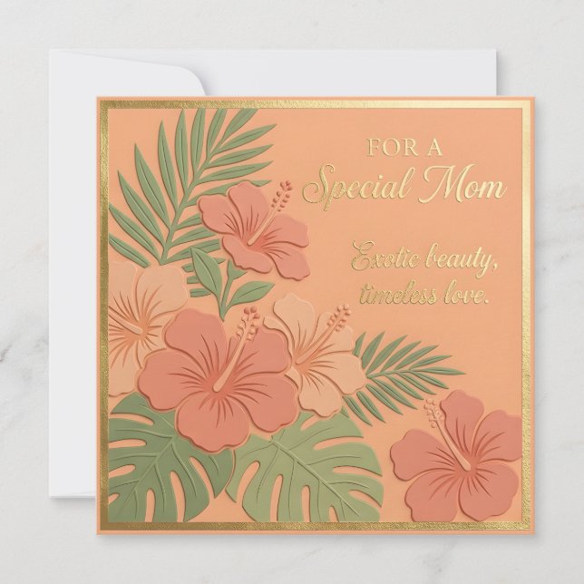Tarjeta del Día de la Madre con flores en relieve (Anverso)