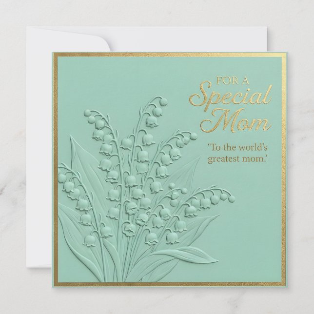 Tarjeta del Día de la Madre con flores en relieve (Anverso)