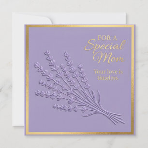 Tarjeta del Día de la Madre con flores en relieve