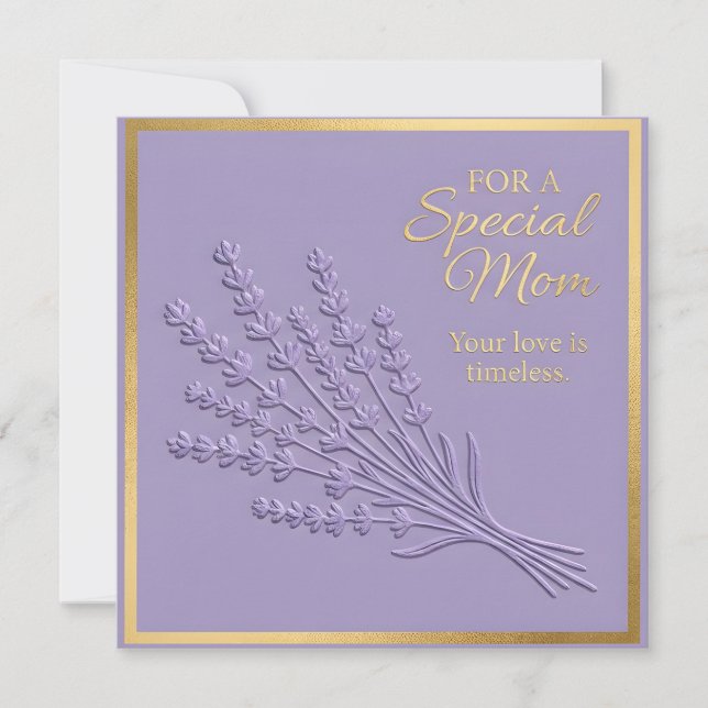 Tarjeta del Día de la Madre con flores en relieve (Anverso)