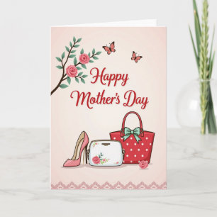 Tarjeta del Día de la Madre con flores encantadora