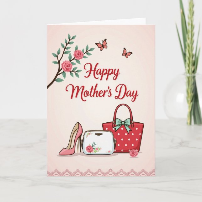 Tarjeta del Día de la Madre con flores encantadora (Anverso)