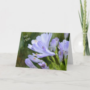 Tarjeta del Día de la Madre con Flores Moradas de 