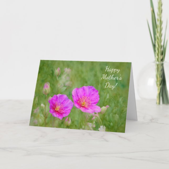 Tarjeta del Día de la Madre con flores silvestres  (Anverso)