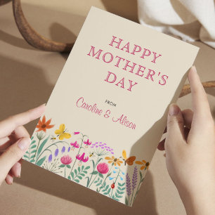 Tarjeta del Día de la Madre con flores silvestres