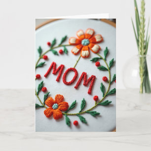 Tarjeta del Día de la Madre con flores trenzadas p