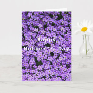 Tarjeta del día de la madre con flores violetas