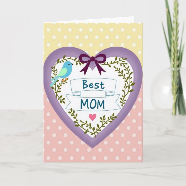 Tarjeta del Día de la Madre con Follaje Dulce (Anverso)