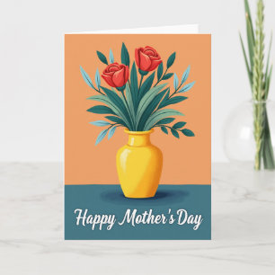Tarjeta del Día de la Madre con Fondo de Melocotón