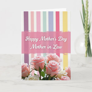 Tarjeta del Día de la Madre con Fondo de Rayas
