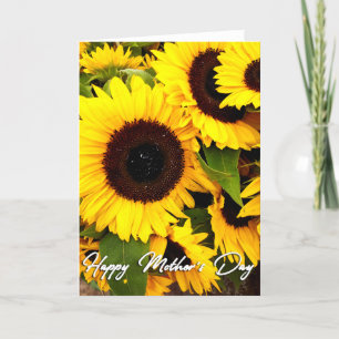Tarjeta del Día de la Madre con foto de girasol