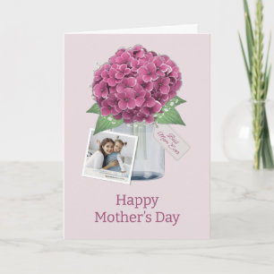 Tarjeta del Día de la Madre con foto de Hortensia