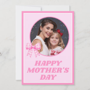 Tarjeta del Día de la Madre con foto de lazo de gi