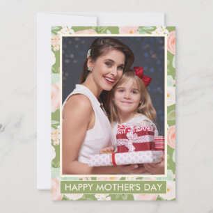 Tarjeta del Día de la Madre con Foto Floral de Mar