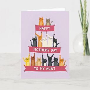 Tarjeta del Día de la Madre con Gatos Animados