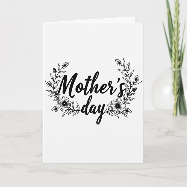 Tarjeta del Día de la Madre con Glitter Script (Anverso)