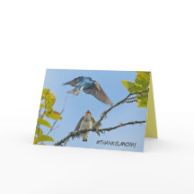 Tarjeta del Día de la Madre con golondrinas de árb