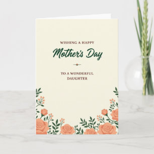 Tarjeta del Día de la Madre con guión verde